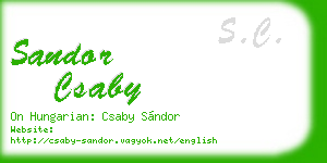 sandor csaby business card